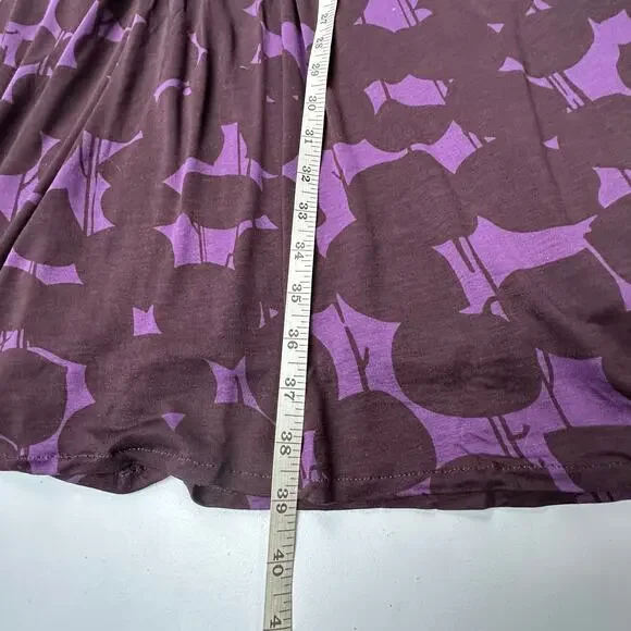 Boden Dress Womens 12R Purple Floral V Neck 3/4 Length Sleeve Midi Preppy Career - Picture 8 of 10